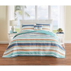 Blue BrylaneHome Lily Damask Embossed Bedspread Twin
